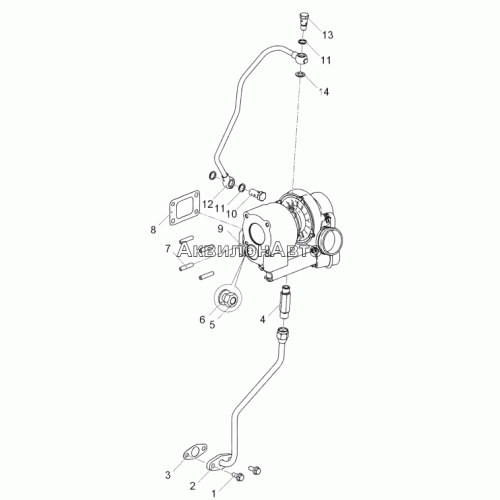 53443.1118005 Установка турбокомпрессора (ЯМЗ-53443-20, ЯМЗ-53443-22) 53443.1118005 Установка турбокомпрессора (ЯМЗ-53443-20, ЯМЗ-53443-22)