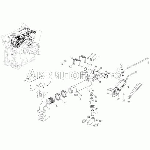 Система рециркуляции ОГ (для двигателя ЯМЗ-53472-10)