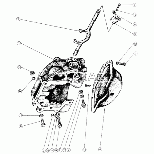 Установка картера сцепления и вилки выключения сцепления Установка картера сцепления и вилки выключения сцепления