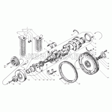 Вал коленчатый и маховик