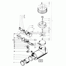 Воздухозаборник и клапан эжектора СМД-21, -22, 22А, 23, 23.01, 23.02, 24, 24.01, 24.02