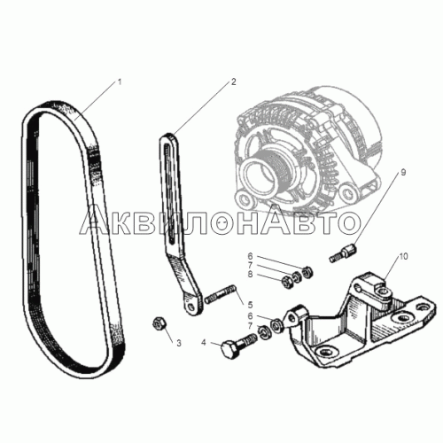 УСТАНОВКА ГЕНЕРАТОРА двигателей ЯМЗ-6562.10, ЯМЗ-6563.10