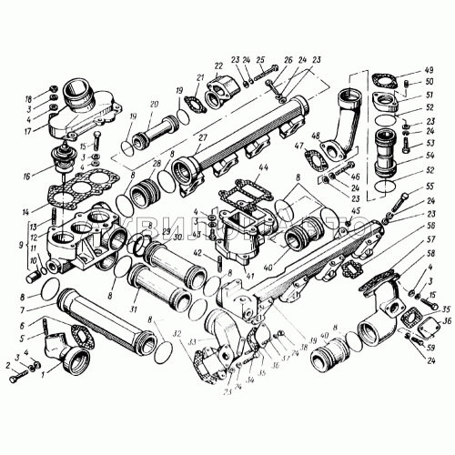 Трубы и термостаты системы охлаждения