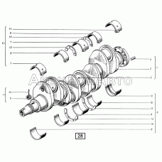 Вал коленчатый СМД-17,-17Н.01,-17Н.02,-17Н.03,-17Н.04,-18,-18Н.01,-18Н.02,-18Н.03,-18Н.04