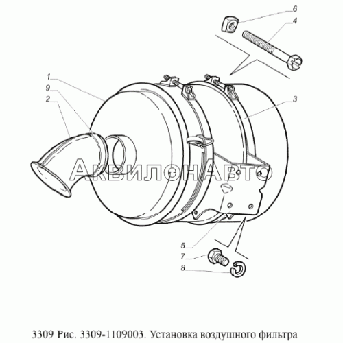 Установка воздушного фильтра Установка воздушного фильтра