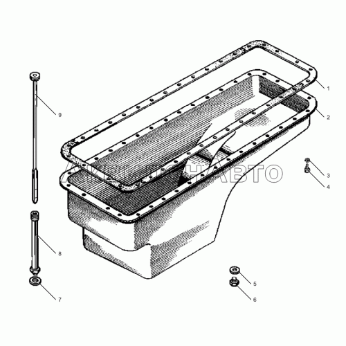 Картер масляный 238Н-1009010-А2 двигателя ЯМЗ-6583.10 Картер масляный 238Н-1009010-А2 двигателя ЯМЗ-6583.10