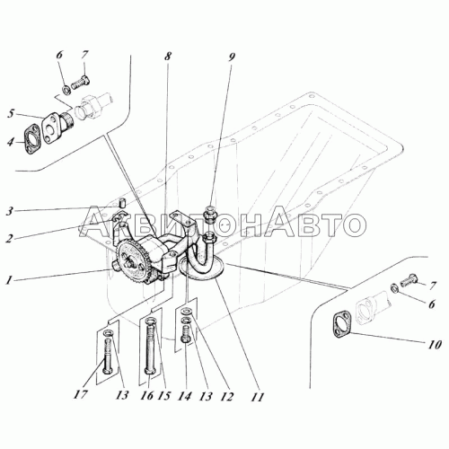 Насос масляный с трубами 442-55-09с1