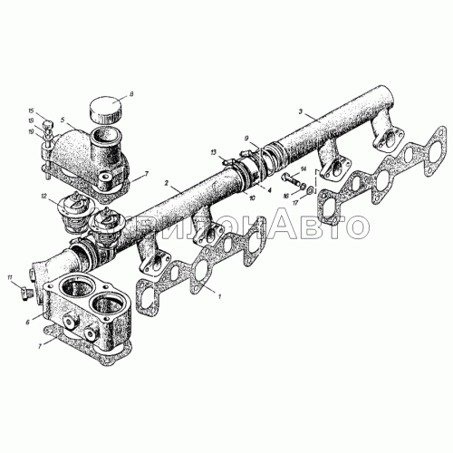 Водосборная трубка и термостаты Водосборная трубка и термостаты