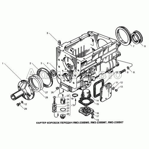 Картер коробок передач ЯМЗ-238ВМ5, ЯМЗ-238ВМ7, ЯМЗ-238ВК7 Картер коробок передач ЯМЗ-238ВМ5, ЯМЗ-238ВМ7, ЯМЗ-238ВК7